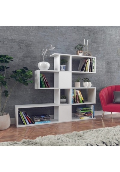 Decormet Karlin Kitaplık Beyaz Beyaz