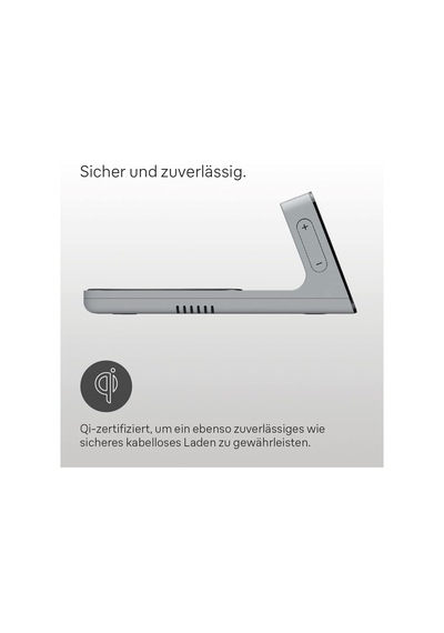 Dijital Va-lcd Ekranlı Çalar Saat, 10 W Qi Kablosuz Hızlı Şarj Pedli, Otomatik Arka Işık Ayarı, Hızlı Ayarla, Sinyal Tonu Alarmı, Gri, Model Bc21geu. Çok Renkli