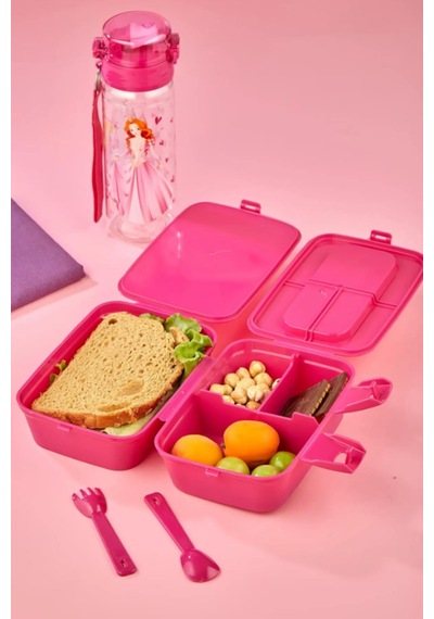 4 Bölmeli Beslenme Kutusu - Yemek Saklama Kabı - Beslenme Çantası Seyahat Piknik Çantası Princess