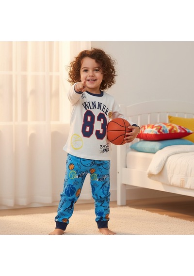 Bonbon Çocuk Winner Baskılı Beyaz Renk 2'li Takım Cb1057