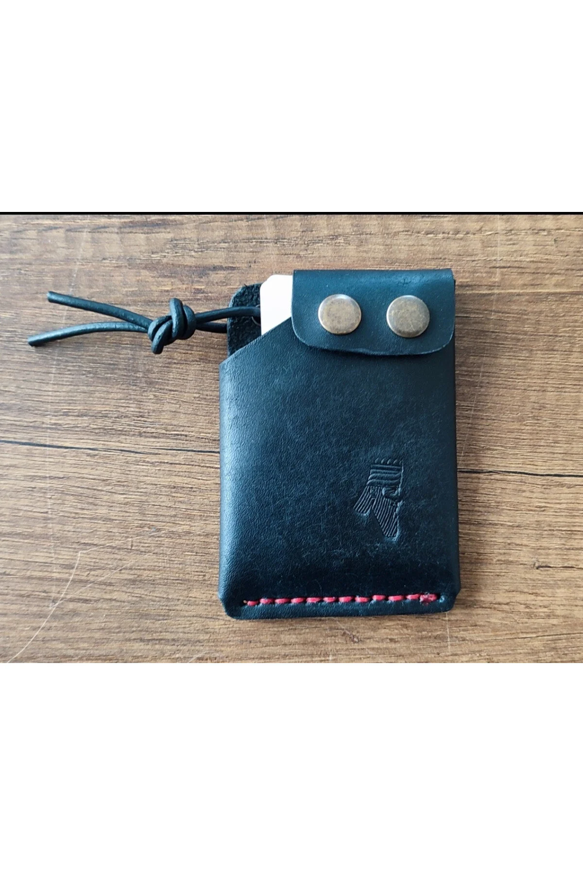 Sumerian Leather Craft Pueblo Deri Kartlık Dikey Siyah Siyah