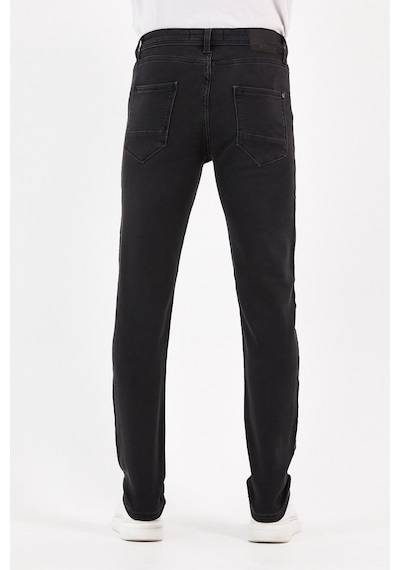 Vikingsjeans Jeans Örme Hamur Kumaş Dar Kesim Erkek Taşlamalı Füme Renk Kot Pantolon Füme