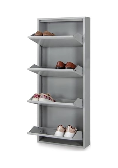Kaser Metal 4'Lü Gri Ayakkabılık Gri