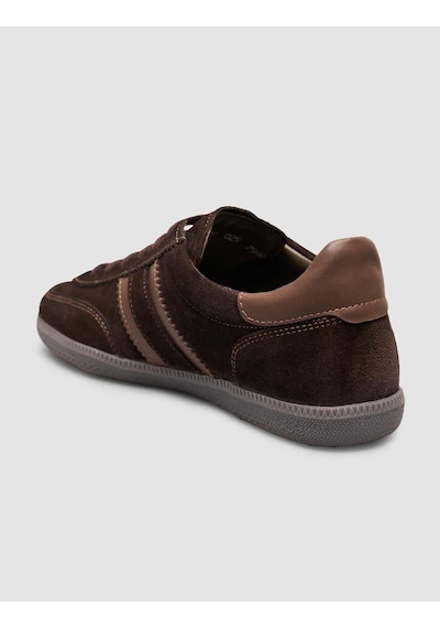 Hakiki Deri Koyu Kahverengi Bağcıklı Kadın Sneaker Kahverengi