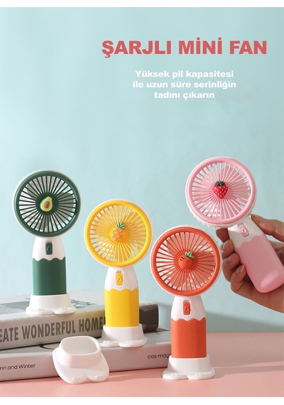 Robeve Mini Fan Masaüstü Taşınabilir Telefon Stantlı Vantilatör 2si 1 Arada Taşınabilir Masaüstü Fan