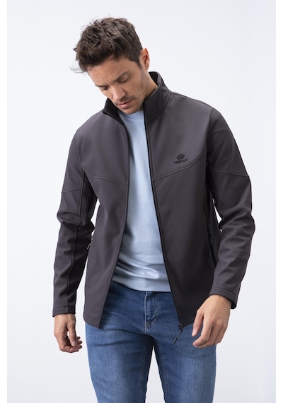 Tommylife Tommy Life Antrasit Fermuarlı Dik Yaka Su Ve Rüzgar Geçirmez Softshell Erkek Mont - 88050 Antrasit