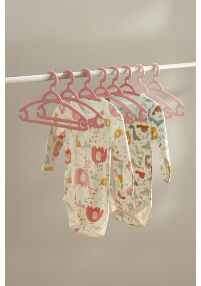 6 Lı Bebek Askısı & Bebek Gardırop Askısı Pembe Set Çok Renkli