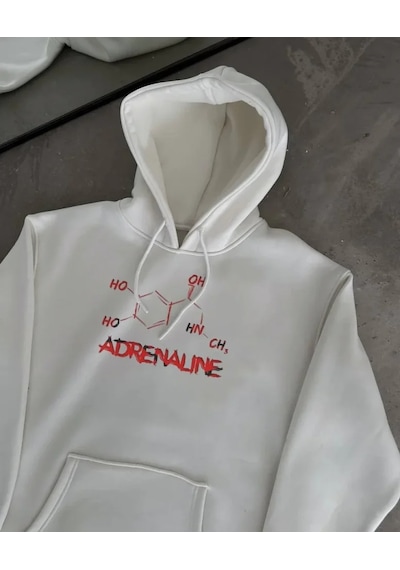 İkales Kışlık Uzun Kol Kapüşonlu Sweatshirt - Beyaz