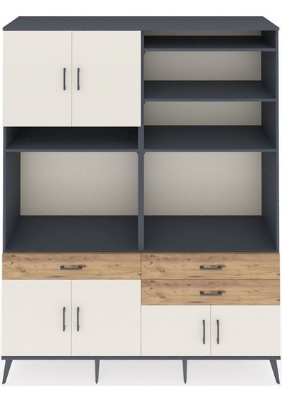 Hyperion Gardrop 10 Raflı 3 Çekmeceli 8 Kapaklı 176x44x221 Antrasit-aytaşı/çam Aytaşı/çam Hyperion Gardrop 10 Raflı 3 Çekmeceli 8 Kapaklı 176x44x221 Antrasit-aytaşı/çam Aytaşı/çam