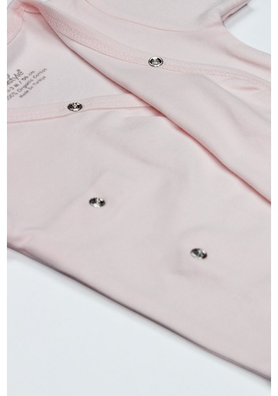 Bistyle Organik Natural Basic Style Kruvaze Uzun Kol Body Bs17102 Pembe