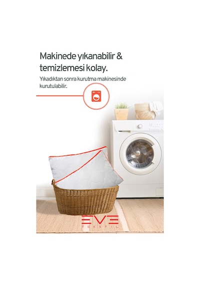 4 Adet Klimax Turuncu Serisi Kılıflı Fermuarlı Klimali Antialerjik Silikon Nano Elyaf Yastık 50x70cm Beyaz