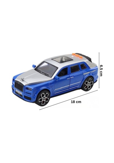 Rolls Royce Tarzı Lüks Makam Aracı Mavi - Sesli Işıklı Kapıları Açılan Sürtmeli Oyuncak Araba Çok Renkli