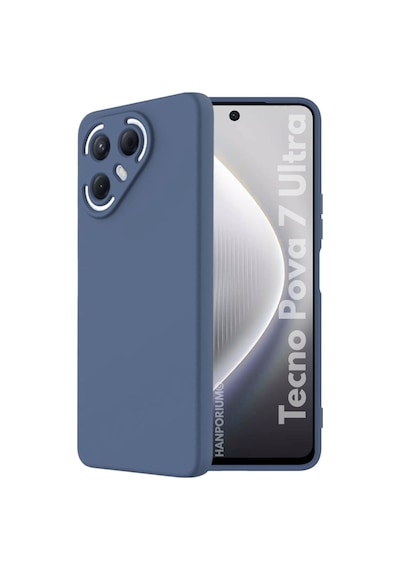 Tecno Pova 7 Ultra Uyumlu Silikon Kılıf Pastel Renk Tonu Kamera Korumalı Esnek Kapak Lacivert