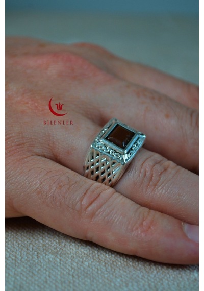 Erkek Taşlı Motifli Metal Yüzük, Şık Tasarım 40'lı Kutu Çok Renkli
