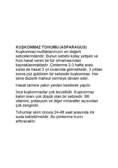 AGRodal Tarım Ata Tohumu Yerli Kuşkonmaz Tohumu 40 Adet Tohum