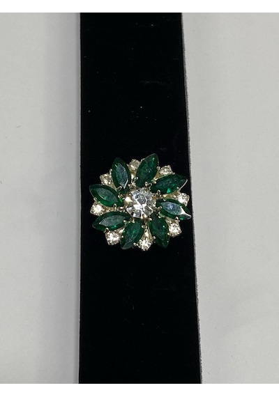 Taşlı Düğme /taşlı Klipsli Düğme/2,5 Cm Zümrüt