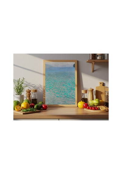 Modern Sanat Klimt Attersee Gölünde Çerçevesiz Poster 21x30 Cm A4 Tablo Modern Sanat Ekspresyonizm