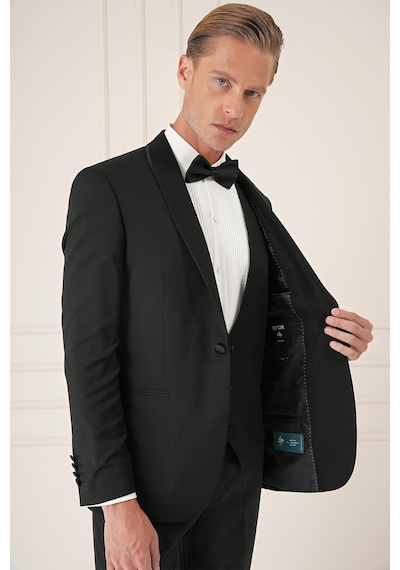 Efor Black 078 Slim Fit Çıkarılabilir Saten Yaka Cerutti Kumaş Yelekli Siyah Damatlık Smokin Takım Siyah Efor Black 078 Slim Fit Çıkarılabilir Saten Yaka Cerutti Kumaş Yelekli Siyah Damatlık Smokin Takım Siyah