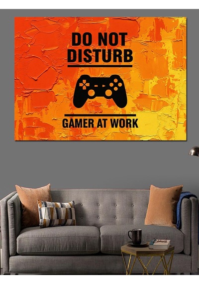Gamer Oyuncu Uyarı Levhası Dekoratif Kanvas - Mdf Ahşap Tablo
