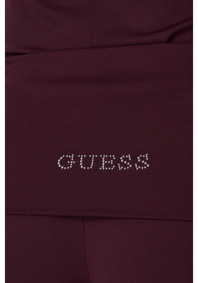 Guess Lotus Slim Fit Yüksek Bel Düz Paça Pantolon V6yb24k4713 Kadın Pantolon V6yb24 K4713 Rgp Bordo