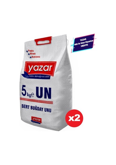 Yazar Buğday Unu 2 x 5 KG + Yazar Mısır Nişastası 400 G