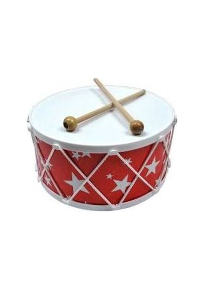 Oyuncak Davul Askılı Trampet Baget Çocuk Müzik Seti 25 Cm Kırmızı