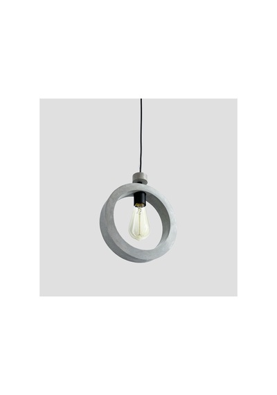 Beton Minimalist Halka Dekoratif Lamba, İskandinav Tasarım, Tavan Aydınlatma Avizesi, Salon Avizesi Gri