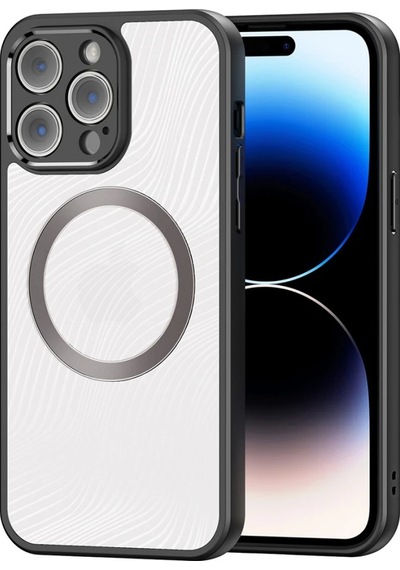 Dux Ducis iPhone Uyumlu 14 Pro Max Aimo Series Magsafe Premium Buzlu Sert Pc-tpu Kılıf- 5775 Beyaz