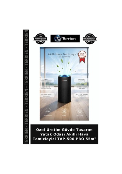 Özel Üretim Gövde Tasarım Yatak Odası Akıllı Hava Temizleyici Tap-500 Pro 55m²