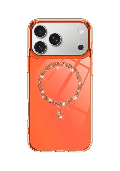 Apple Uyumlu iPhone 17 Pro Max Live Diamond Magsafe Kapak - Turuncu 0.2M-Çok Renkli