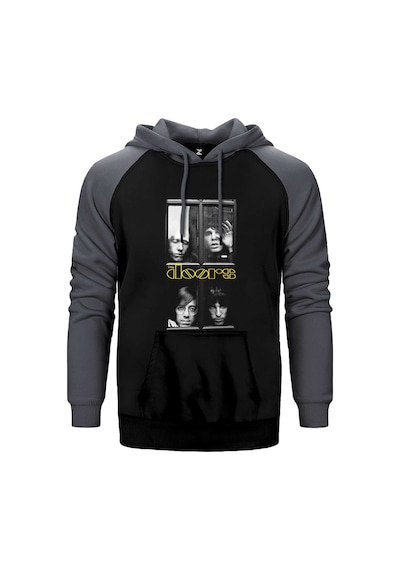 The Doors Windows Gri Renk Reglan Kol Kapşonlu Sweatshirt Gri