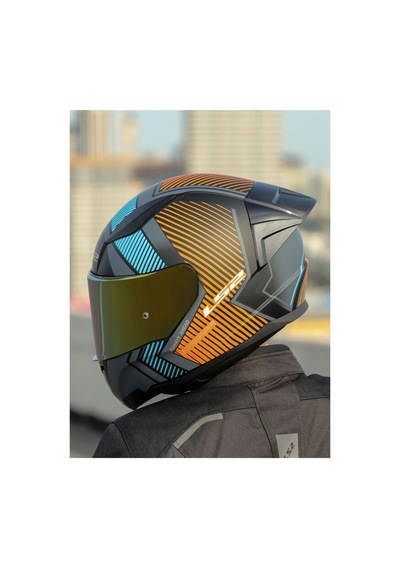 Rapıd 2 Race Extra Mat Gri-neon Turuncu Kask Sarı Camlı + Spoiler Mat Gri - Neon - Turuncu