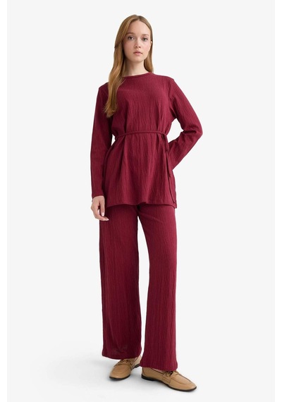 Defacto Wide Leg Geniş Paça Pantolon F6368ax25aubr115 Bordo