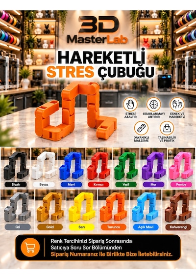 Hareketli Stres Çubuğu Katlanabilir Fidget Oyuncak Dönüşebilen Hareketli Stres Çubuğu