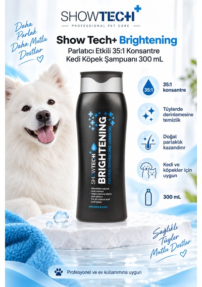 Showtech Brightening Parlatıcı Etkili Kedi Köpek Şampuanı 300 Ml - 35:1 Konsantre İle Beyazlatıcı Şampuan