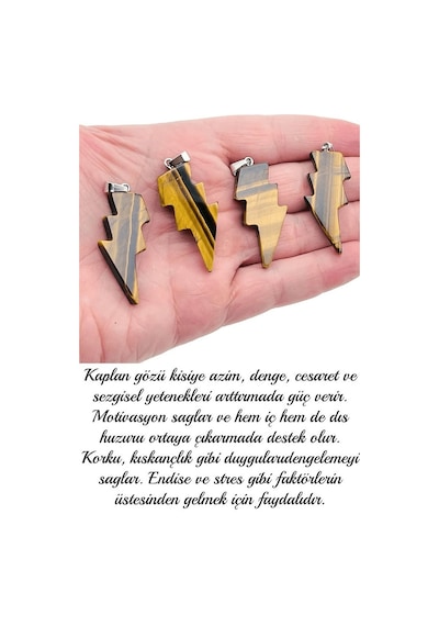 Erilsa Sertifikalı Şimşek Model Kaplan Gözü Taşı Kolye - Aaa+ Kalite Çok Renkli