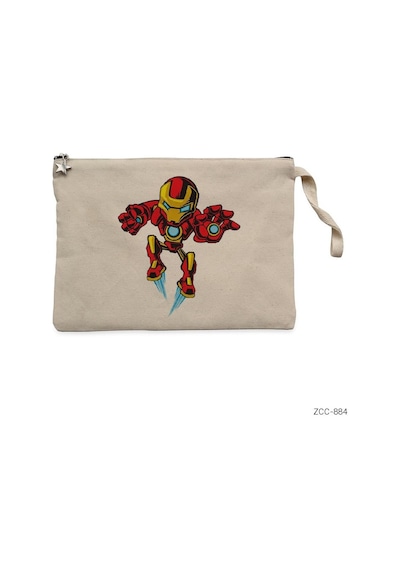 Zepplin Giyim Iron Man Cartoon Clutch Astarlı Cüzdan / El Çantası
