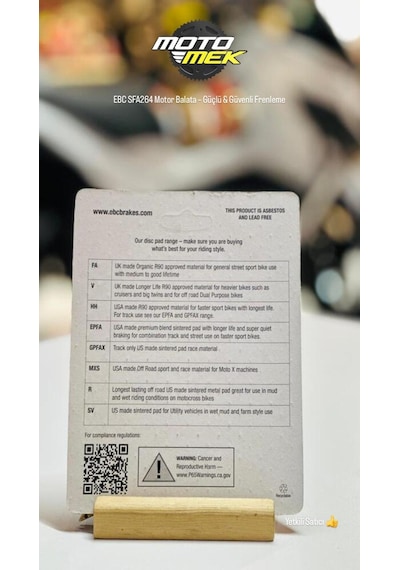 Sym Fıddle 4 125 24-25 Ebc Sfa264 Motor Balata Güçlü & Güvenli Frenleme