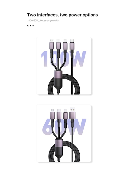 3 In 1 Data Ve Şarj Kablosu 120cm Siyah 120 Cm 3ın1