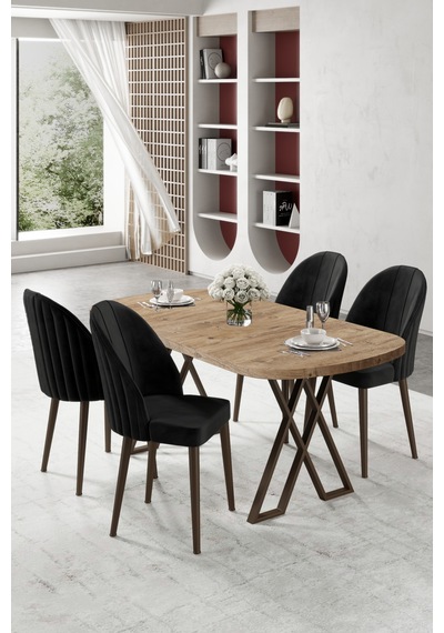 Canisa Kaye Serisi Mdf 90x168 Atlantik Çam Mutfak Masa Takımı 4 Siyah Sandalye Atlantik Çam Masa Siyah Sandalye Canisa Kaye Serisi Mdf 90x168 Atlantik Çam Mutfak Masa Takımı 4 Siyah Sandalye Atlantik Çam Masa Siyah Sandalye