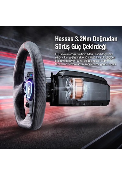 Flashfire G103 Bahrain 3.2 Nm Direct Drive Profesyonel Oyuncu Direksiyonu + Hassas Pedal Seti - Türkiye Lansmanı Euas Güvencesiyle