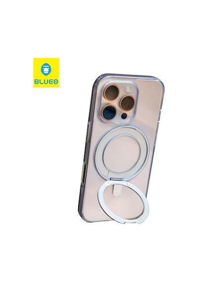 Mr. Gorilla Apple iPhone 16 Pro Max Uyumlu Şeffaf Kılıf 360 Dönebilen Magsafe Stand, Toz Korumalı Kılıf