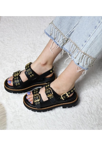 Asmi Shoes Kadın Simya Siyah Çift Bantlı Kapsül Detaylı Kalın Taban Ortopedik Sandalet Siyah Siyah Asmi Shoes Kadın Simya Siyah Çift Bantlı Kapsül Detaylı Kalın Taban Ortopedik Sandalet Siyah Siyah