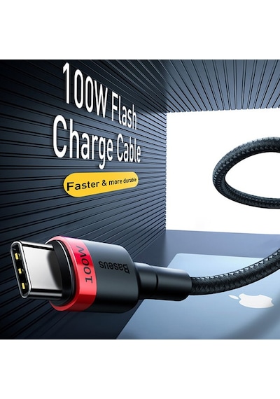 Baseus Cafule PD2.0 100W Flash USB Type-C Şarj Kablosu 2mt 20V 5