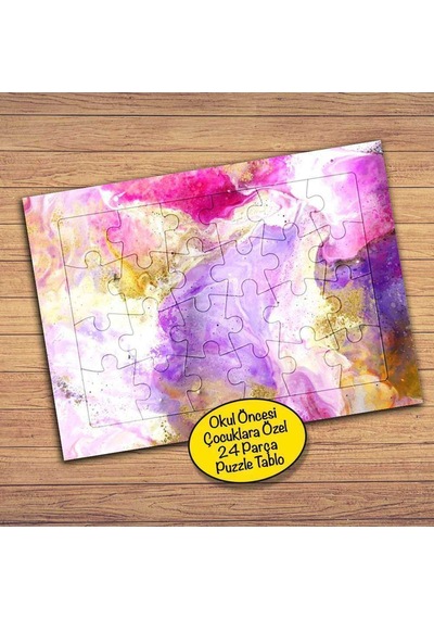 Colorful Effect-pembe Renk Çocuklara Özel Puzzle Yapboz Tablo-3130
