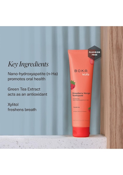Boka Kids Strawberry Mango N-ha Florürsüz Çocuk Diş Macunu 96gr