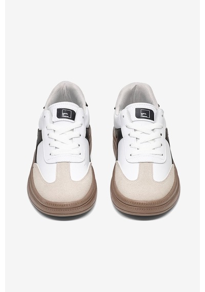 Tonny Black Rahat Kalıp Kauçuk Taban Bağcıklı Sneaker Kadın Beyaz Siyah Sneaker Tbtyldz005