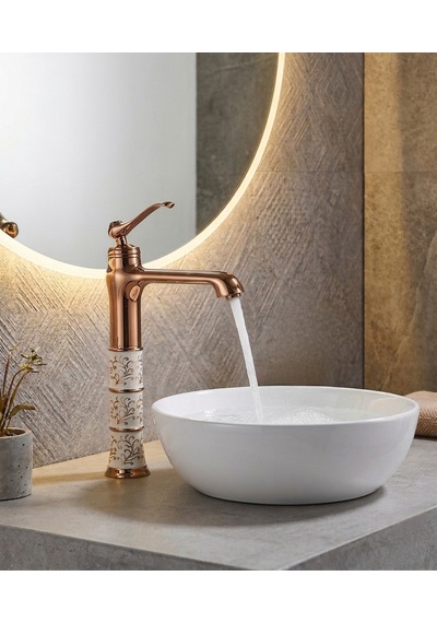 Roma Rose Gold Çanak Lavabo Bataryası