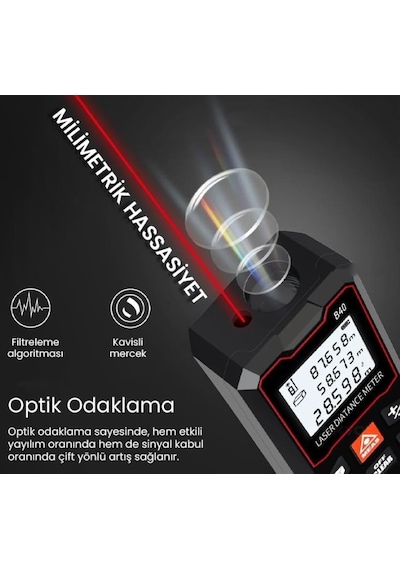 Texta B40 Temel Seviye Lazer Mesafe Ölçer Lazermetre Hobi Ve Hafif İşler İçin