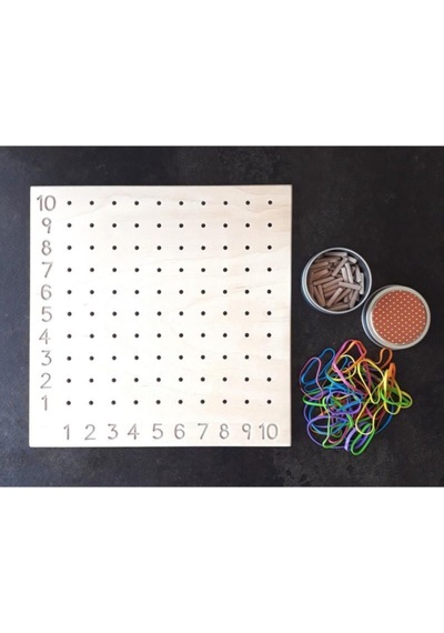 Sayılar Geometrik Şekiller Ile Lastik Ve Pim Geçirme Montessori Oyunu